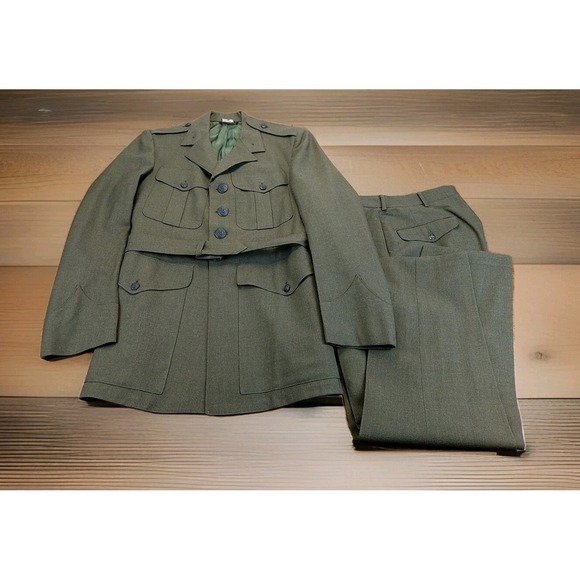 US Marine‎ Corps (USMC) Service Alpha Uniform 39L Wool Jacket Pants *Read*